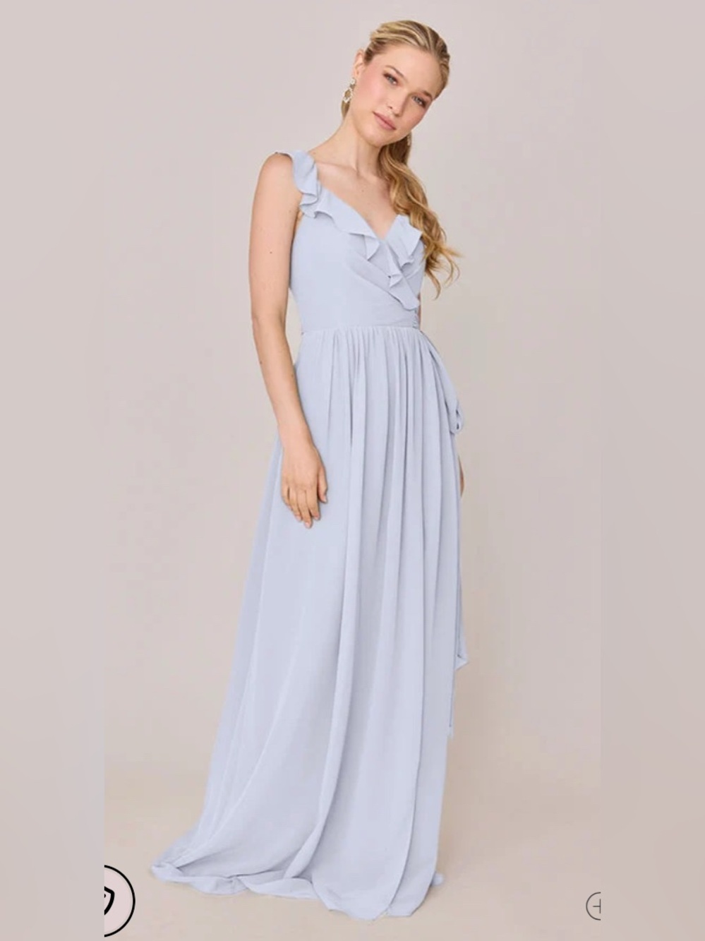 Revelry Valerie Chiffon Faux Wrap Dress in Periwinkle Blue